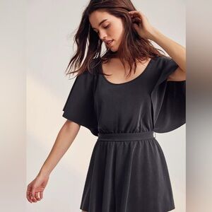 Silence + Noise Black Mini Romper Raw Hem Size S